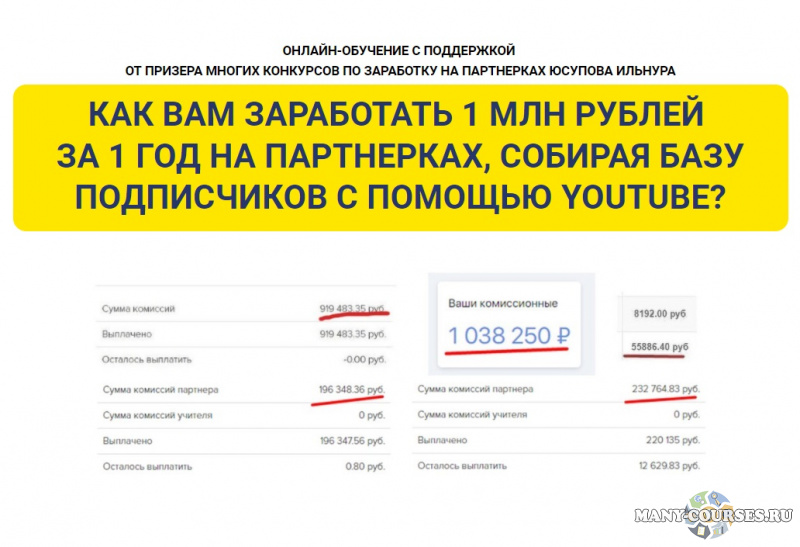 Ильнур Юсупов - 1,000,000 рублей на партнерках через сбор подписчиков с помощью рекламы на Youtube Самостоятельный