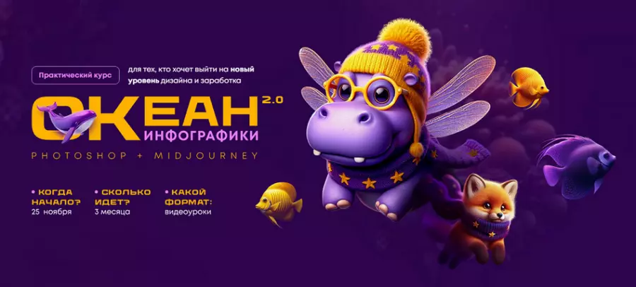 Helen Fiolett, Татьяна Никулина - Океан инфографики 2.0. Photoshop+Midjourney