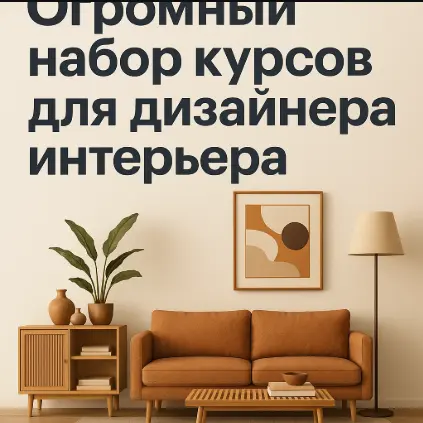 Огромный набор 50 курсов для дизайнера интерьера