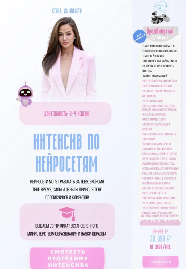 Юлия Голыгина - Интенсив по нейросетям. Тариф Продвинутый