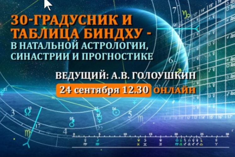Алексей Голоушкин - Тридцатиградусник, таблица Биндху, веер аспектов