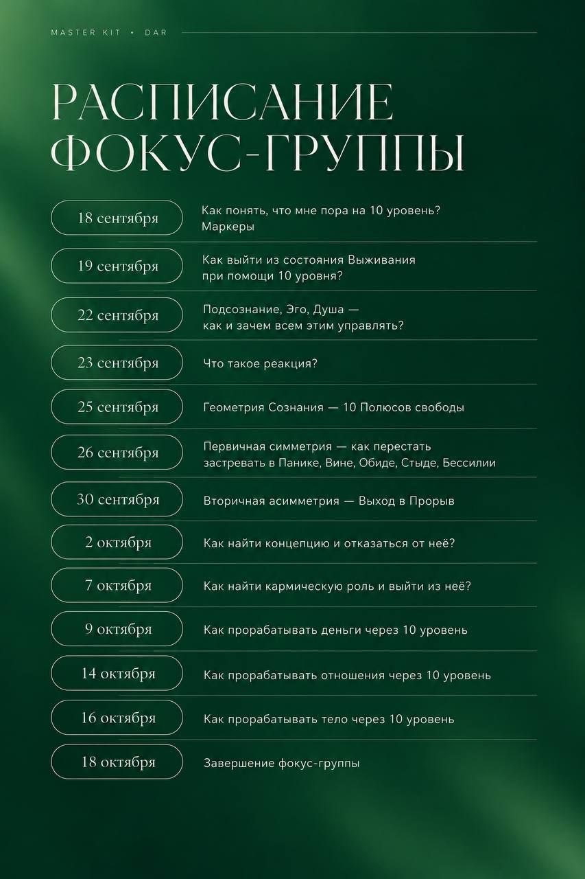 Master Kit / Дарья Трутнева - 10 уровень. Фокус-группа