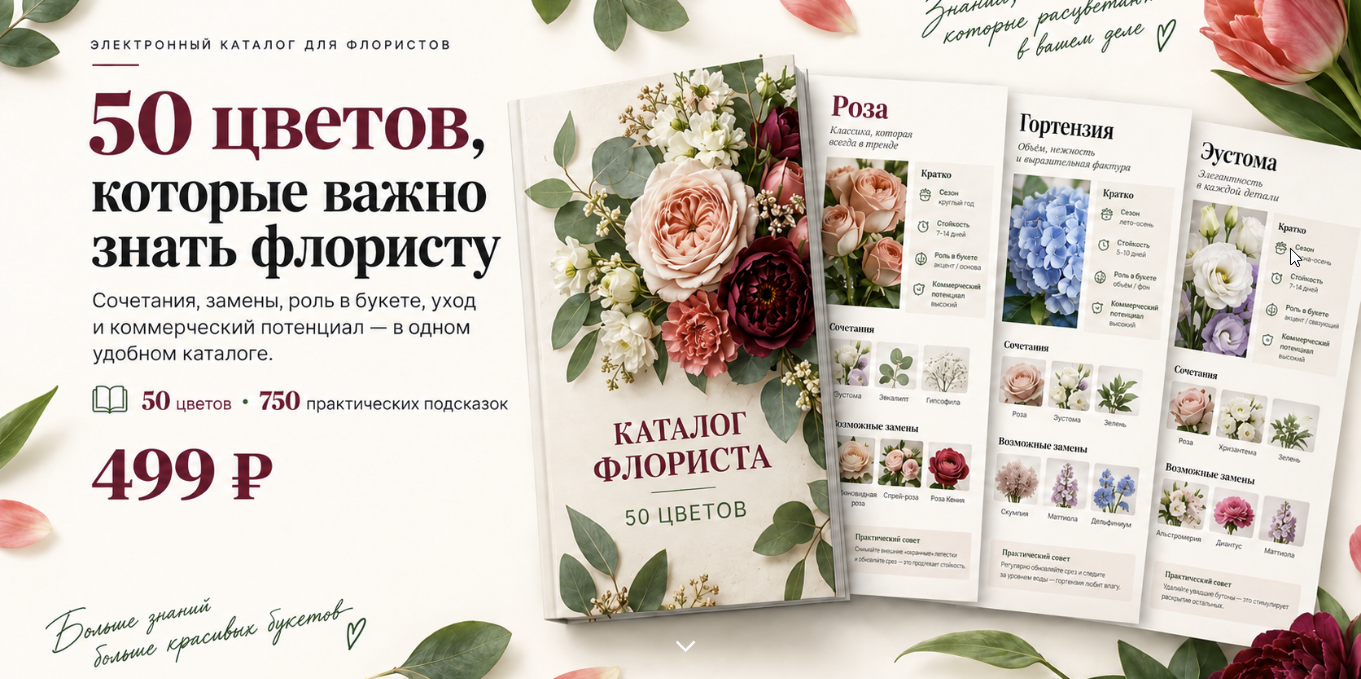 Flower School / Екатерина Андрюкова - 50 цветов, которые важно знать каждому флористу