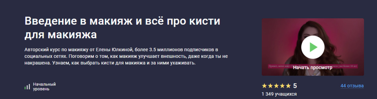 Stepik / Елена Юлкина - Введение в макияж и всё про кисти для макияжа