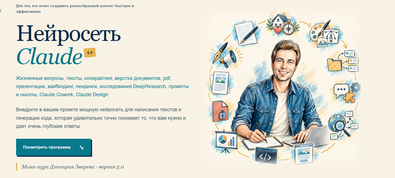 Дмитрий Зверев - Нейросеть Claude 5.0. Тариф Мини-курс по нейросети Claude