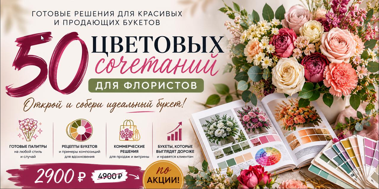 Flower School / Екатерина Андрюкова - 50 коммерческих цветовых сочетаний для флористов