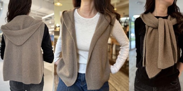 Вяжи.ру / zzaim knitting - Жилет-шаль (трансформер) с капюшоном спицами Hooded Shawl Vest