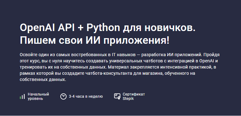 Stepik / Aziz Muminov, Азиз Муминов - OpenAI API + Python для новичков. Пишем свои ИИ приложения
