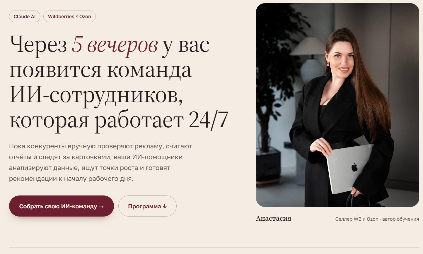 Анастасия Серебрякова - ИИ-агенты для маркетплейсов. Тариф «Ai селлер — без ОС»