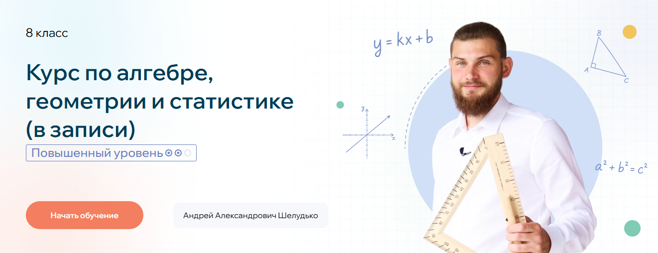 Андрей Шелудько - Курс по алгебре, геометрии и статистике. Повышенный уровень. 8 класс