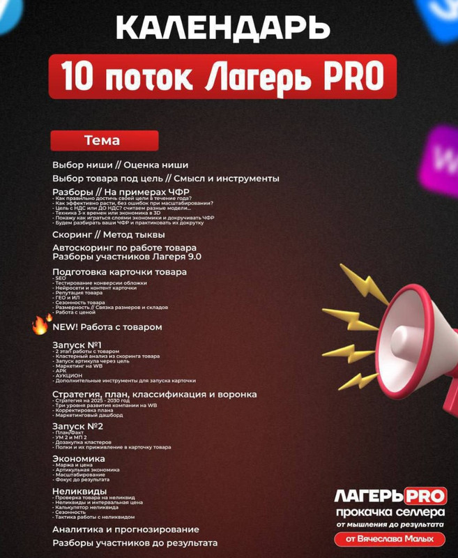 Вячеслав Малых - Лагерь PRO 10.0. Тариф Иду один. Май 2025
