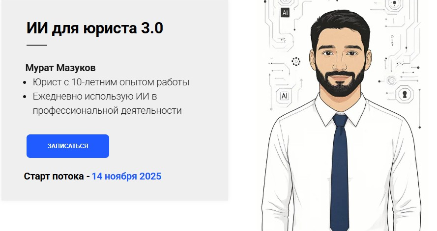 Мурат Мазуков - ИИ для юриста 3.0. Тариф Видеоматериалы
